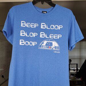 VINTAGE MENS BLUE STAR WARS R2D2 T-SHIRT LARGE